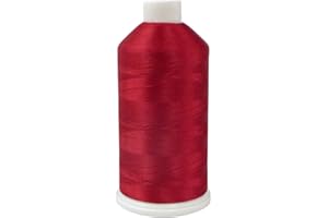 SUPERPUNCH Super B Polyester Embroidery Thread, 40wt Large Spool 5000m, Embroidery Thread for Commercial & Domestic Machine, 175 Popular Colors Machine Embroidery Thread, 100% Polyester - Red Cut Ruby 1240