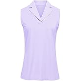 YSENTO Women's Sleeveless Golf Shirts Summer Fashion Cute Polo Tops UPF 50 Dry Fit Lapel Collar V Neck Clothes