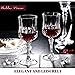 Crystal Wine Glasses Set of 4 by Bella Vino - 5.5 Ounce - Old Fashioned Designed Carved Wine Glass - Lead-Free Short Stem Champagne Goblets - Durable and Dishwasher Safe - for Family Dinner, Parties