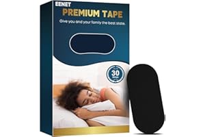 EENET Black Mouth Tape for Sleeping (30-Pack) - Pain Free Removal, Hypoallergenic Tape, Adhesive for Sleep