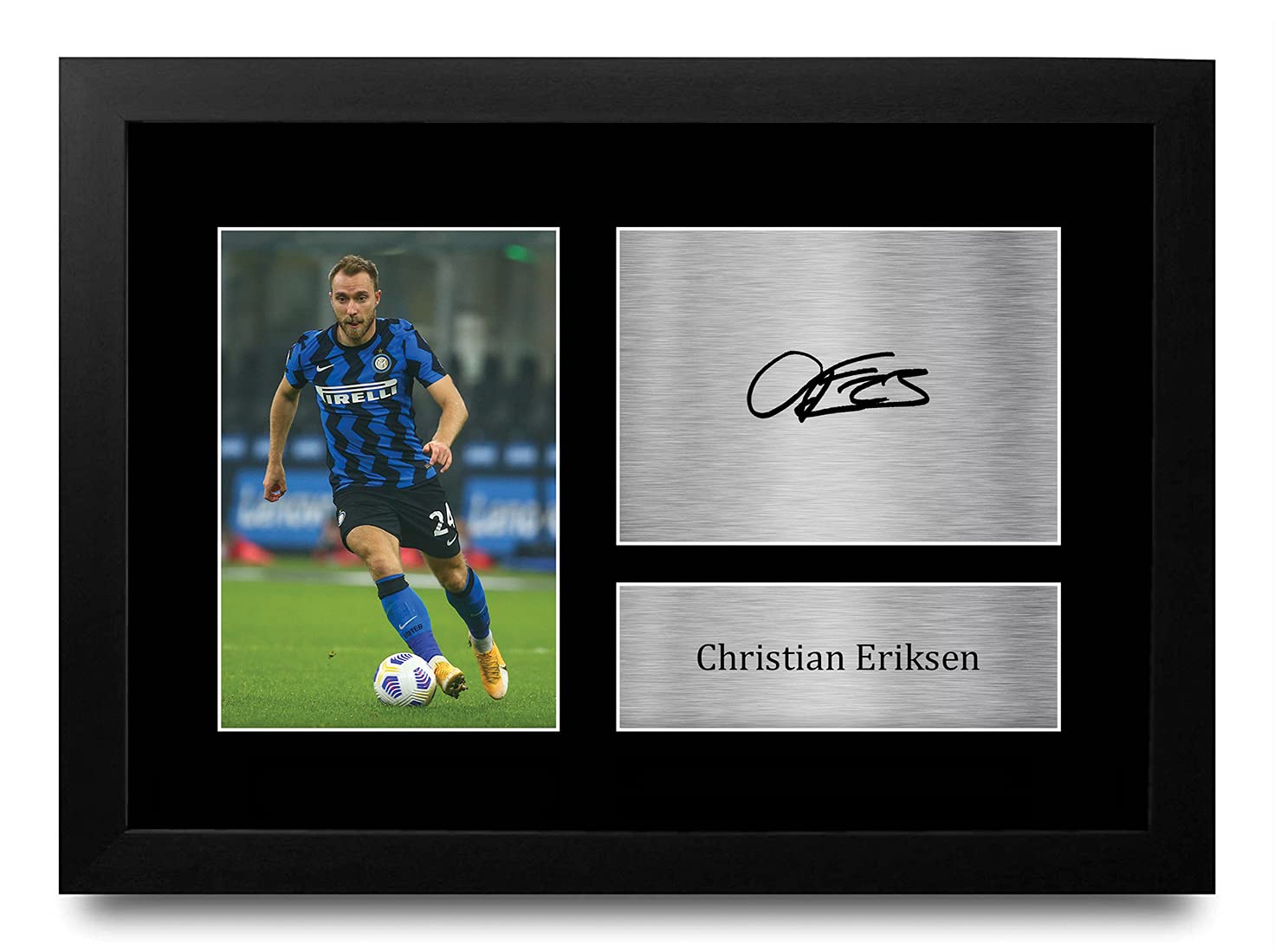 HWC Trading FR A4 Christian Eriksen Inter Milan Gifts Printed Signed Autograph Picture for Football Fans and Supporters - A4 Framed