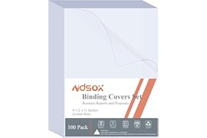 Ndsox 100 Pack Clear Binding Covers 8 Mil Polycover Report Cover Sheets 8-1/2 x 11 Inches Letter Size for Business Presentation Document Binding, Proposals, Office Supplies, Un-Punched, Square Corners