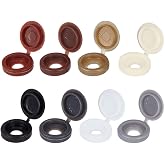 GORGECRAFT 1 Box 200Pcs 8 Colors Hinged Screws Cover Caps Fold Snap Covers Plastic Shutter Screw Caps Washer Flip Tops Furniture Fence Hole Plug for Covering Screw Heads Decorative Protection(M)