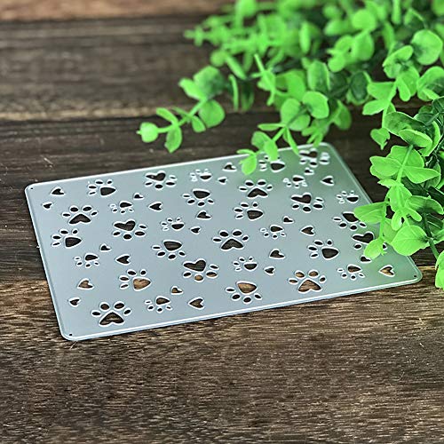 AkoMatial Cutting Dies,Lovely Paw Shape Embossing Cutting Dies Tool Stencil Template Mold Card Making Scrapbook Album Paper Card Craft,Metal