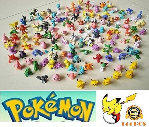New 2017 Release Pokemon 144 Pieces Mini Figure Pokemon Action Figures Mini Plastic Figures Randomly Small Size Gift, 144-Piece, 2-3 cm