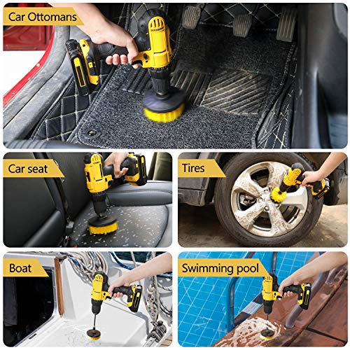 Hiware 4 Pcs Drill Brush Attachment Set Power Scrubber Brush Cleaning