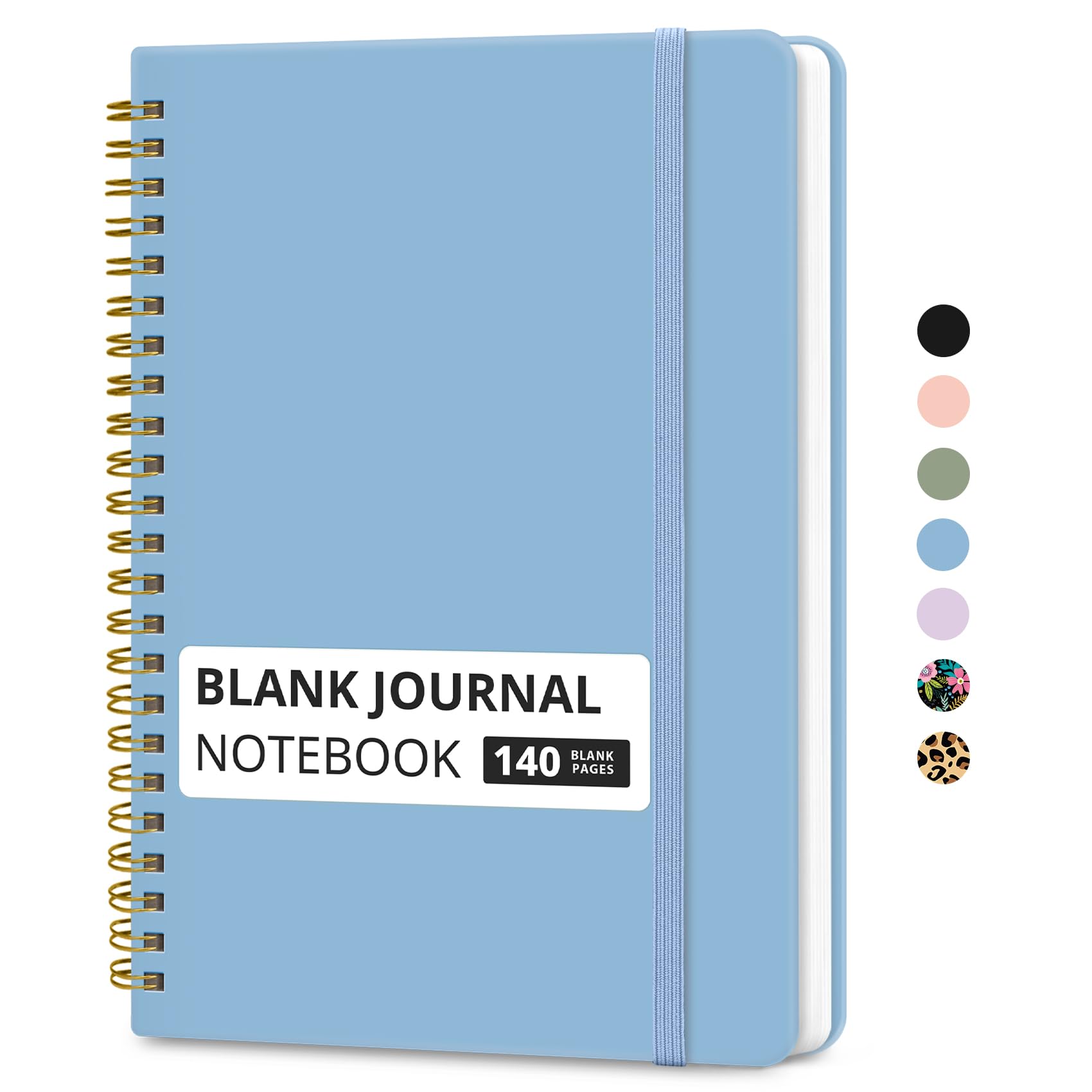 Photo 1 of ***FACTORY SEALED*** Taja Blank Spiral Journal Notebook for Women & Men, 140 Pages, Sketch Book, Plain Notebook for Drawing & Sketching, Journals for Creative Writing, A5(5.7" x 7.9") – Blue