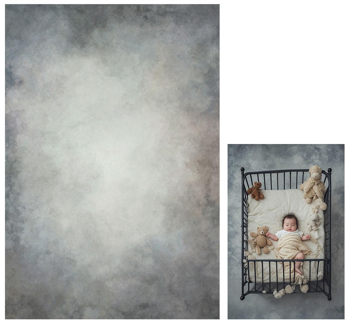 Photo 1 of ***STAIN***5x7ft Mottled Wall Abstract Photo Backdrops Grey Vintage Photography Prop Backdrop