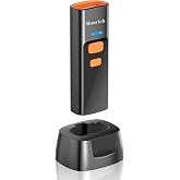 3-in-1 Bluetooth &amp; 2.4G &amp; USB Wire Mini Barcode Scanner with Charging Dock | Bluetooth Wireless Barcode Reader for Windows Android iOS Tablet PC, 1D 2D QR Bar Code Scanner Rechargeable Portable