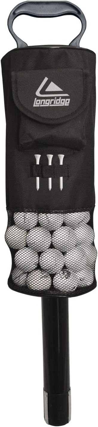 Longridge Shag Ball Bag Deluxe Black for Golf Holds 75 Balls