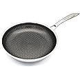 Cooksy 9 Inch Hexagon Surface Hybrid Stainless Steel Frying Pan