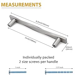 Rergy 15 Pack Brushed Nickel Cabinet Pulls Silver