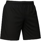 Just 4 Kicks Boy's Soccer Shorts, Black, White and Royal Blue Youth Sizes Training Soccer Shorts