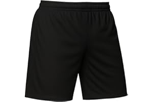 Just 4 Kicks Boy's Soccer Shorts, Black, White and Royal Blue Youth Sizes Training Soccer Shorts