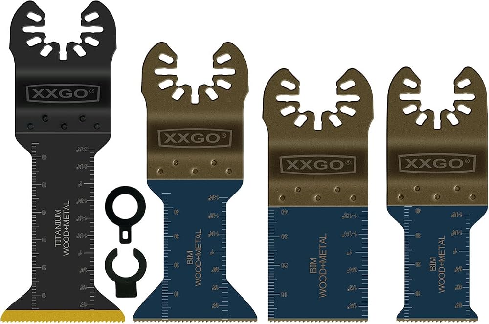XXGO 4 Pcs Bi Metal Titanium Oscillating Multitool Blades XG5204U