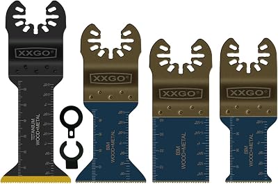 XXGO 4 Pcs Bi Metal Titanium Oscillating Multitool Blades XG5204U