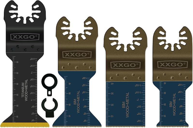 XXGO 4 Pcs Bi Metal Titanium Oscillating Multitool Blades XG5204U