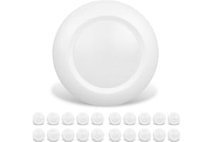 JULLISON 20 Packs 6 Inch LED Low Profile Recessed & Surface Mount Disk Light, Round, 15W, 900 Lumens, 5000K Day Light White, CRI80, Driverless Design, Dimmable, ETL Listed, White