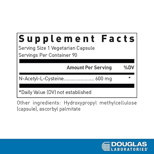 Douglas Laboratories N-Acetyl-L-Cysteine 600 mg | Glutathione Precursor for  Antioxidant Protection | 90 Vegetarian Capsules in Saudi Arabia | Whizz  Acetyl-L-Carnitine