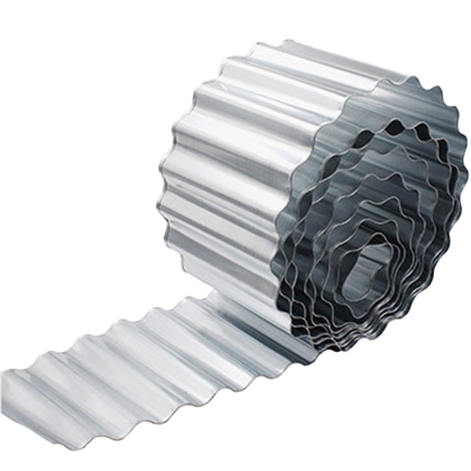 Metal Lawn Edging,8 Inch x 20FT Sturdy Corrugated Metal Garden Edging Border Flexible Garden Border Edging Landscape Edging for DIY Flower Beds, Lawns, Pathway (Sliver)