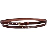 1/2" (13 mm) Skinny Solid Leather Double Wrap Belt