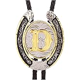 HUABOLA CALYN Bolo Tie for Men- Golden Initial Letter ABCDMJR to Z Western Cowboy Bolo Tie for Women