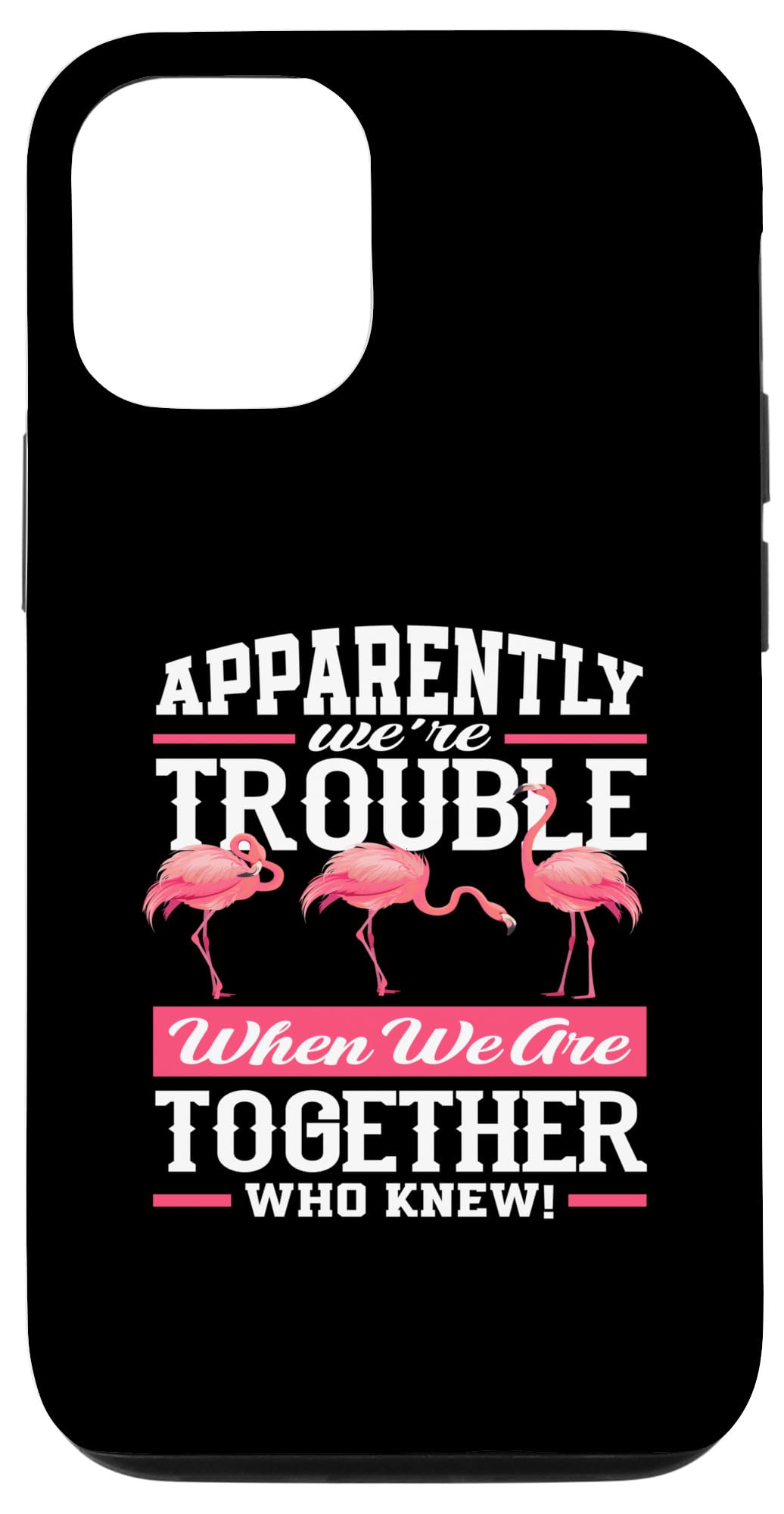 iPhone 13 Apparently We're Trouble When Together Pink Bird Flamingo Case