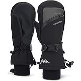 Caracaleap Winter Ski Mittens for Men Women Cold Weather- Warm Snowboard Mittens Gloves Waterproof Snow Sports Mitts Gloves