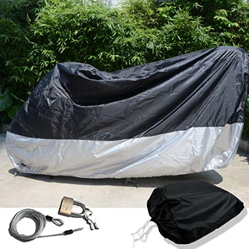 Motorcycle Cover with Lock Hole FLR Medium L XL XXL XXXL Black UV Proof Waterproof scooter covers 150CC 250CC 400CC 1000CC(XXL Mixed)