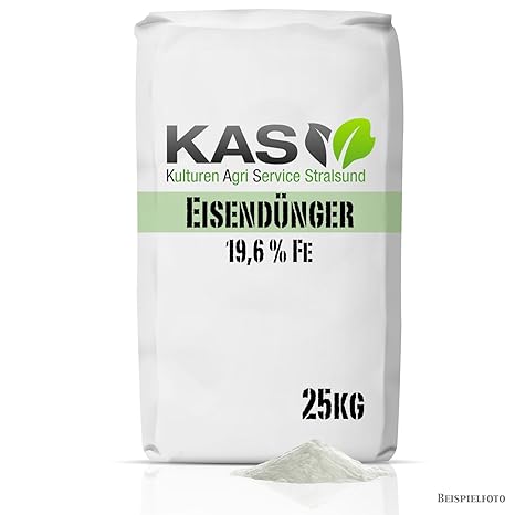 Eisendünger Eisensulfat 25 kg als Rasendünger für einen besonders grünen Rasen zum Streuen mit dem Streuwagen oder Gießen (25