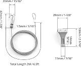 QWORK Picture Hanging Wire Kit 2m Stainless Steel with Adjustable Hooks 40 kg view 5