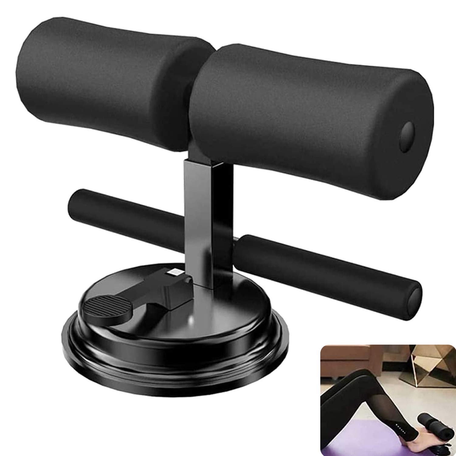 OUQIWEN Portable Sit Up Assistant, Multifunctional Abdominal Bar with Suction Cups, For Belly Exercises