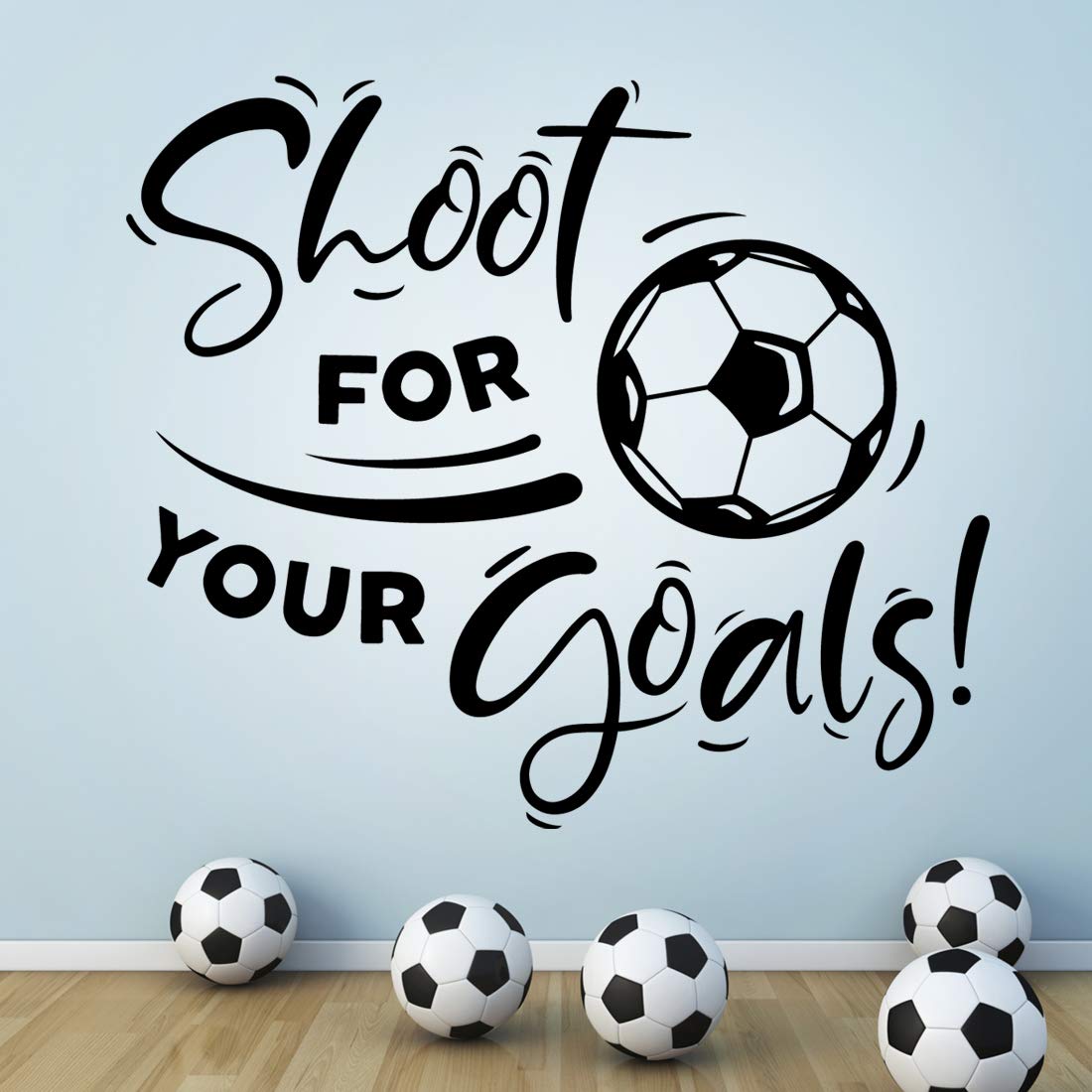 Shoot for Your Goals Football Wall Sticker Boys Mural Wallpaper Living Room murals Decal Posters Vinyl Kid Poster boy Stickers Kitchen Decor Art Accessories Walls Decals Teen bedrooms Sports Gym