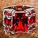 Psiroy 925 Sterling Silver Plated Created Garnet Filled Knuckle Wide Band Ring Size 10