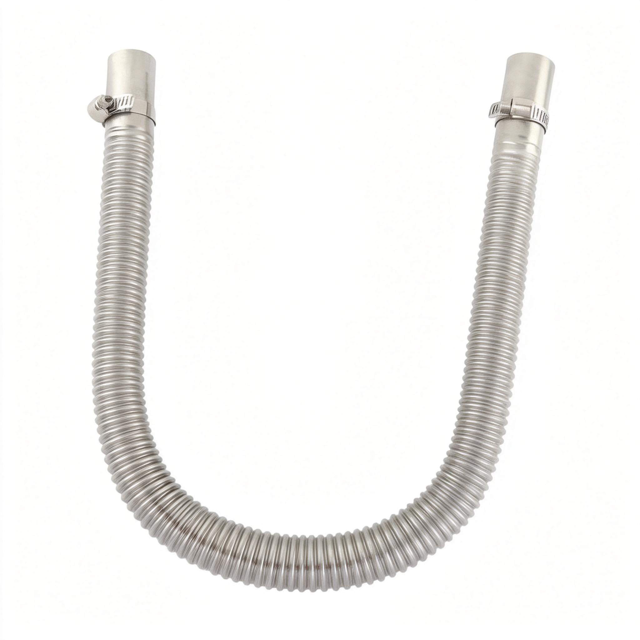 Photo 1 of 23.6”/60cm 1 Inch ID Stainless Steel Flexible Exhaust Pipe for Parking Air Heater & Diesel Tank Vent, with 2 Clamp Kit, Anti-Corrosion Hose for Trucks, Vans, Generators