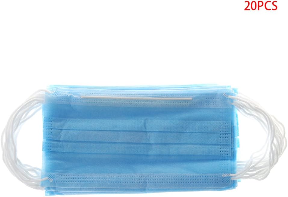 Xurgm 20 Pack Disposable Elastic Ear Loop Face Masks Breathable Dust Filter Masks Mouth Cover Masks