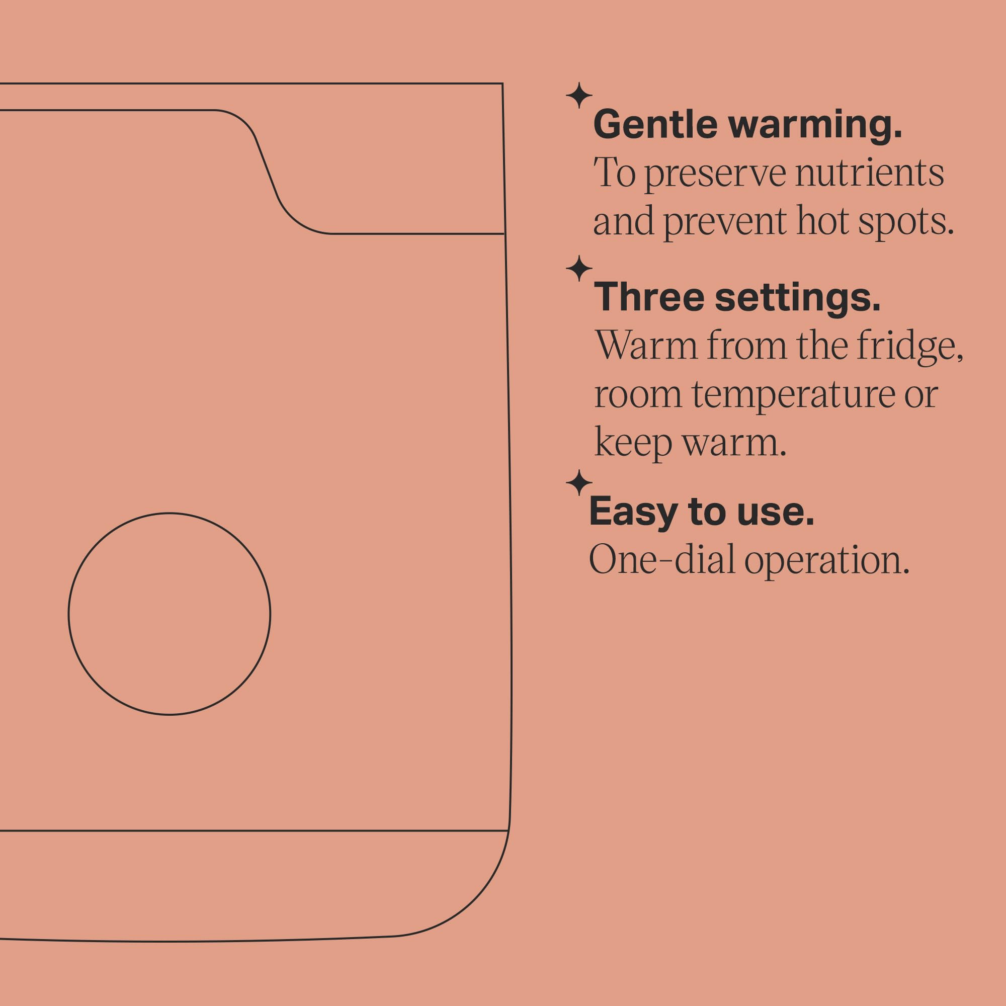 Tommee Tippee Easiwarm Bottle Warmer, Warms Breast Milk and Formula Bottles to Body Temperature in Minutes, Automatic Timer, One-Dial Operation, White