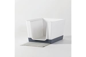DOGGY BATHROOM Indoor Dog Potty with High Walls and Low Entry for Small Dogs — Vertical Pad Holder, Splash Guard, and Clean Modern Design by DoggyBathroom (Mini, Dark Grey)