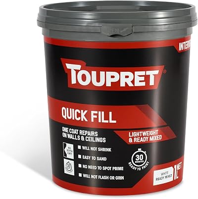 Toupret Quick Fill Fast-Drying Interior Filler 1L One Coat No Shrink
