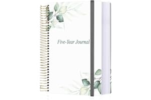 QZYONEEI 5 Year Journal | One Line a Day Jouranl | Quick and Easy Five Year Daily Journal System | Five Year Day by Day Planner for Woman & Man, 5.8'' x8.5'', Green Leaf