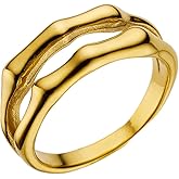 Jude Jewelers Stainless Steel Bamboo Bone Style Double Band Wedding Statement Anniversary Ring