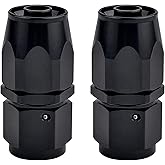 EVIL ENERGY 6AN Hose End Fitting Straight Swivel for CPE Braided Hose Black 2PCS