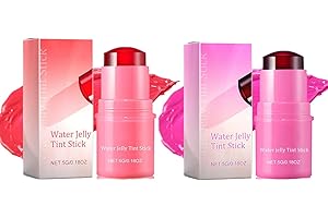 Generic 2PCS Milk Cooling Water Jelly Tint Lip Gloss,Milk Jelly Blush, Clear Cream Water Jelly Tint Stick,3-in-1 Cheek Lip Tinted Moistured Blush Stick,Milk Makeup Cooling Water Jelly Tint