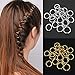80 Pieces Hair Clip Rings Decorations, Braid Hair Loop Headband Accessories, Gold/Sliver