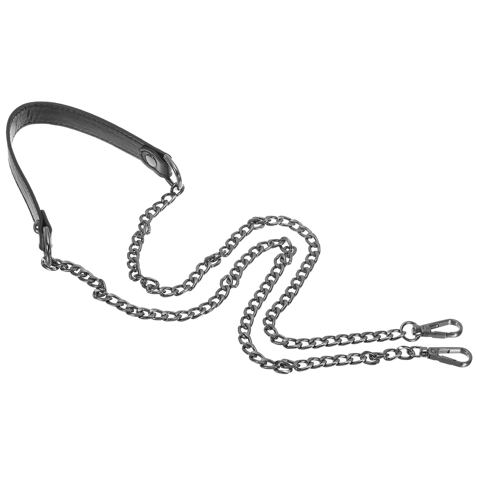 PATIKIL 47 Inch Purse Chain Strap, Leather Metal Chain Strap Replacement Chain for Bag Shoulder Crossbody Clutch Handbags, Dark Grey