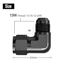 TRUCKMETER 90 Degree 12AN Female to 12AN Male