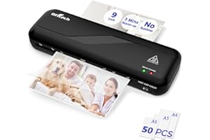 OFITECH 9 Inch Laminator Machine with 50 Laminating Sheets,Cold&Thermal Laminator,3 Min Warm Up,Bubble Free Laminating Machine for Documents,Photos,Certificates,ID Cards-Ideal for Home,School&Office
