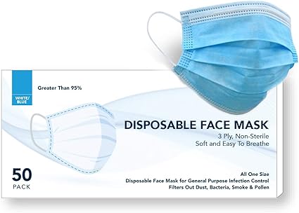 Download Free Amazon Com Medmask By Jreamco Feel Good Professional Disposable Face Masks With Earloops 3 Ply Breathable Comfortable Non Woven Fabric Masks Blue X 50 Pcs Health Personal Care PSD Mockup Template
