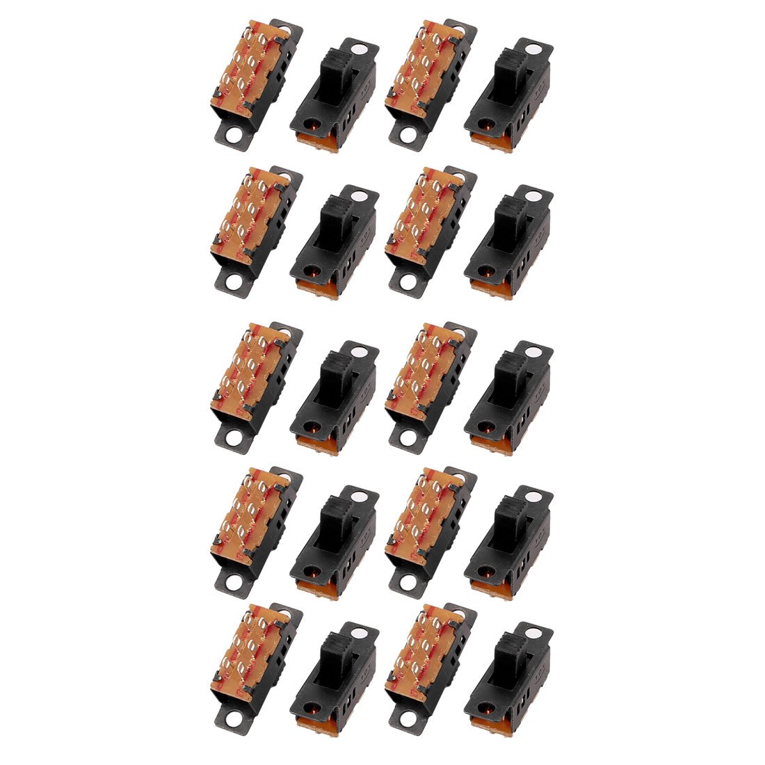 sourcing map 20Pcs 3 Position 6P 2P3T Micro Miniature PCB Slide Switch Latching Toggle Switch