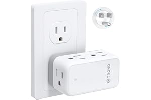 TROND Outlet Extender with 360 Rotating Plug, 6 AC Outlet Splitter, Turn One into Multiple Sideways Plug Adapter, Small Power Extension for Home Office Travel Cruise Ship Essentials